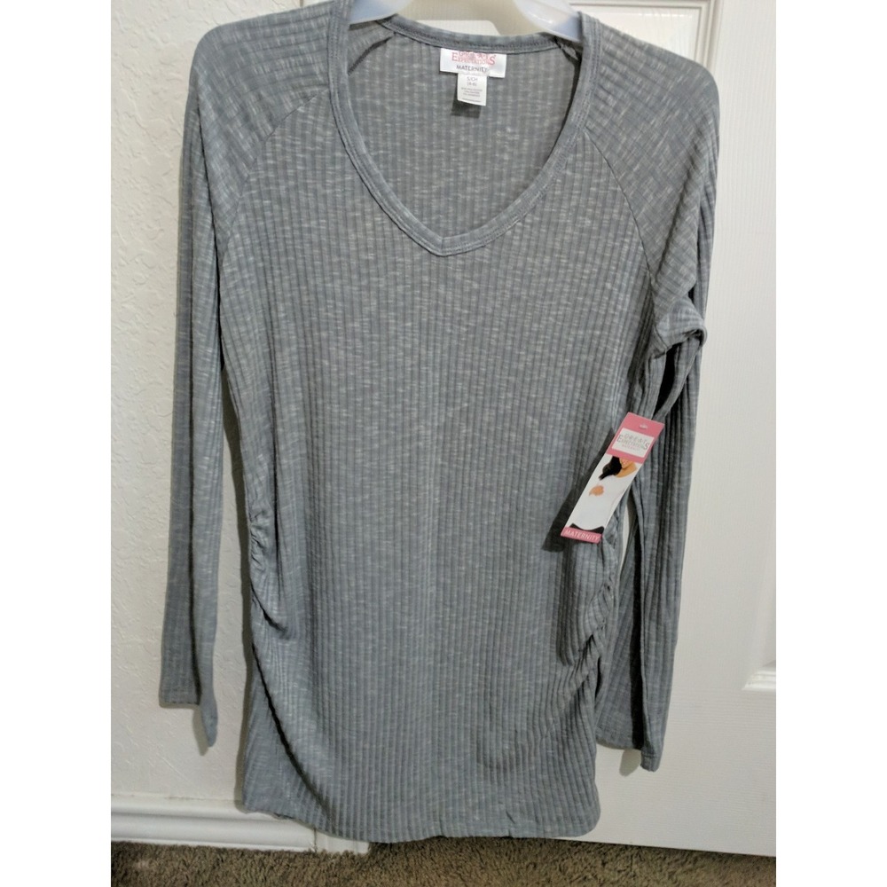 Great Expectations Ladies Maternity top shirt Gray long sleeve size S 4-6 NEW